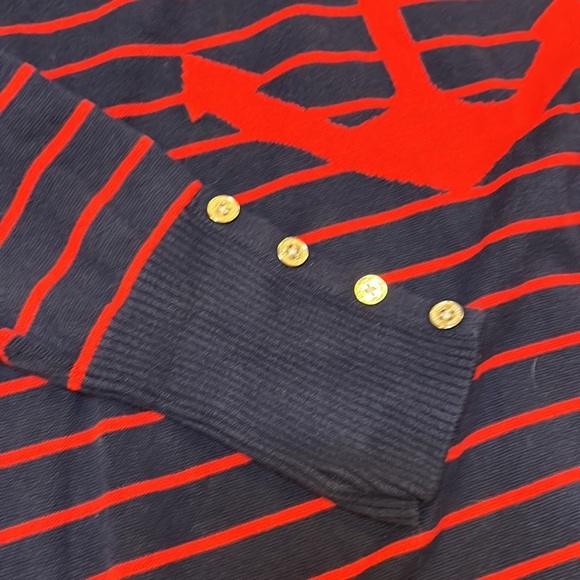 Nautica Large Spring Sweater Red and Navy - Picture 2 of 3